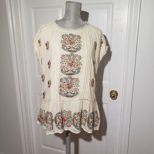 BOGO Sundance Embroidered Peplum Blouse